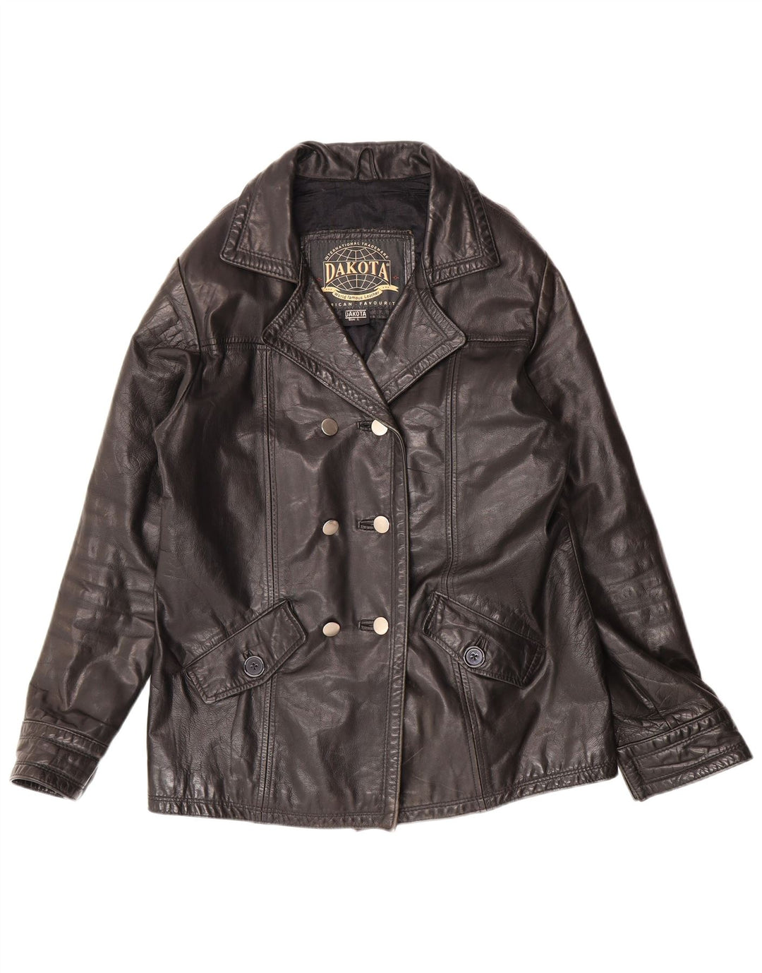 Женская кожаная куртка DAKOTA UK 16, большая черная кожаная классика