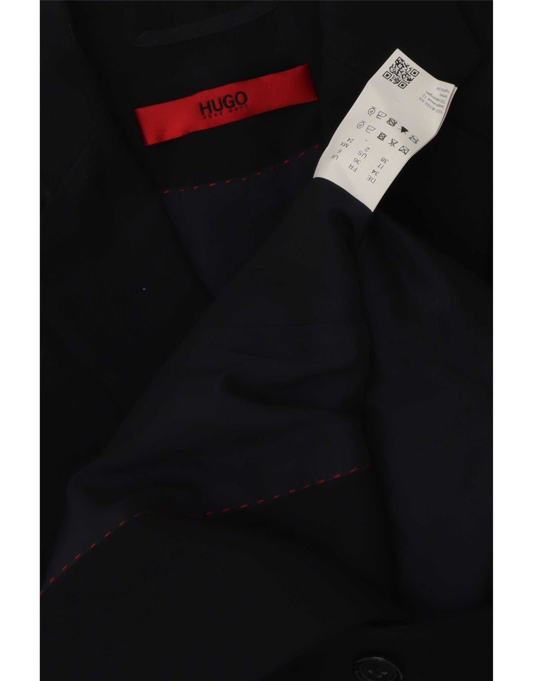 Женский пиджак Hugo Boss на 2 пуговицах UK 6 XS Темно-синий из натуральной шерсти