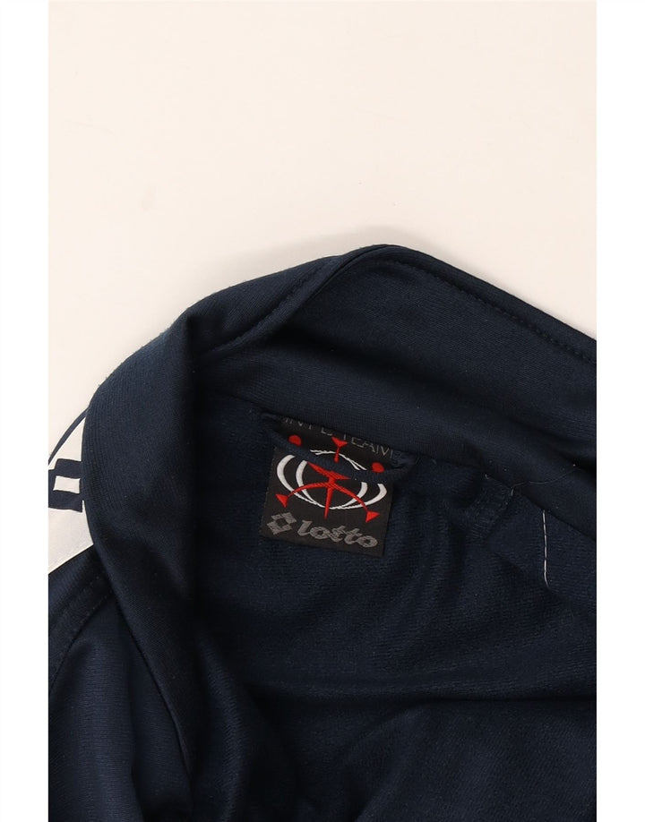 LOTTO Мужской спортивный костюм с графическим рисунком, верхняя куртка XL, темно-синий, с цветными блоками