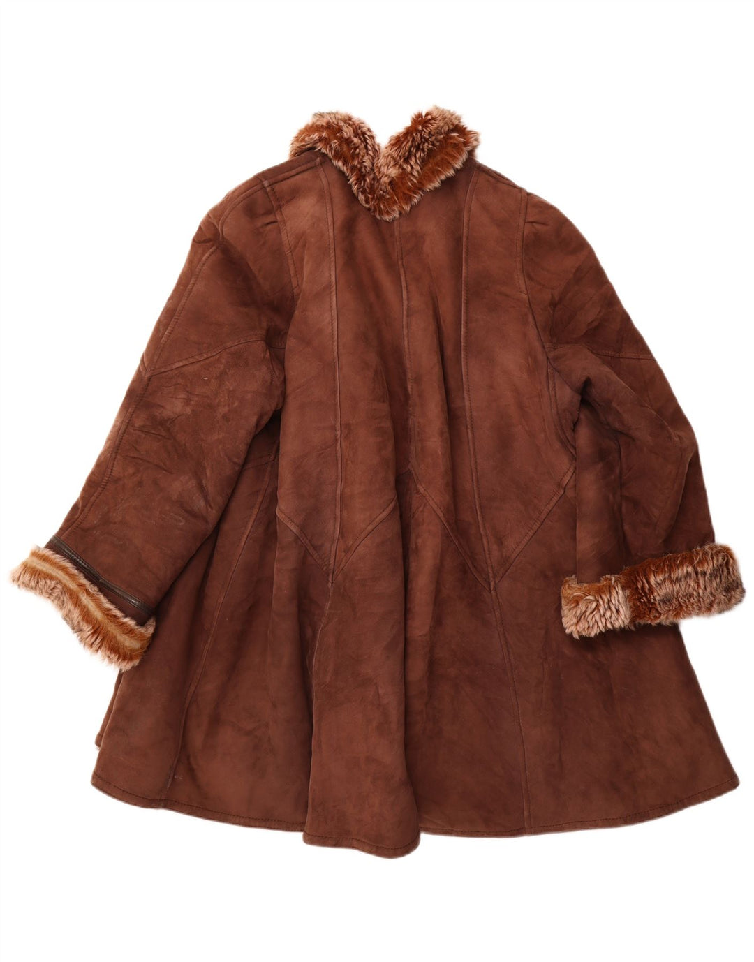 Винтажная женская дубленка UK 18 XL Коричневая