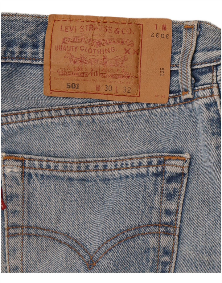 Женские джинсовые шорты Levi's 501 с высокой талией W30, средний синий