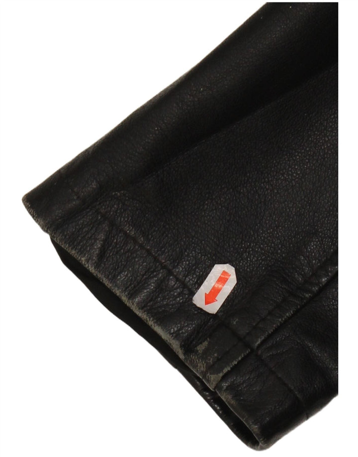 Винтажная мужская кожаная куртка IT 50 XL черная кожа