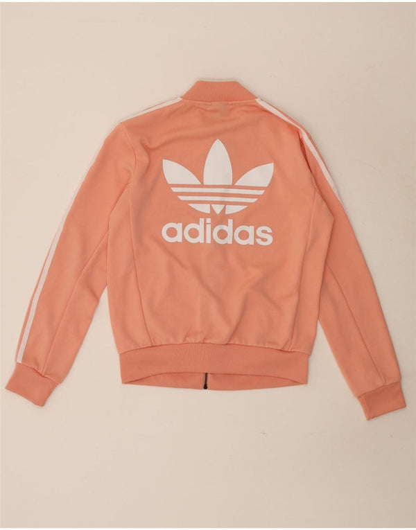 Женский спортивный костюм Adidas с графическим рисунком, верхняя куртка UK 8, маленький розовый полиэстер