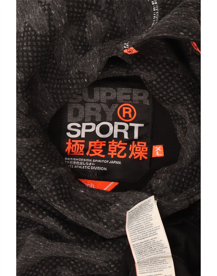 Женский спортивный костюм Superdry с рисунком UK 18 XL, серый камуфляжный полиэстер