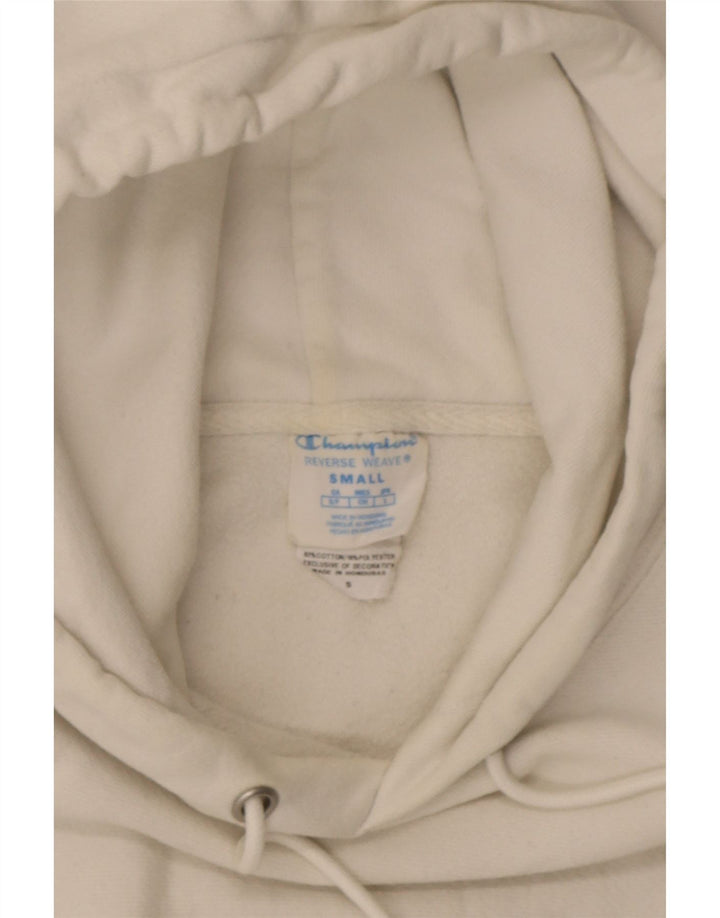 CHAMPION Mens Hoodie Jumper Small White Cotton