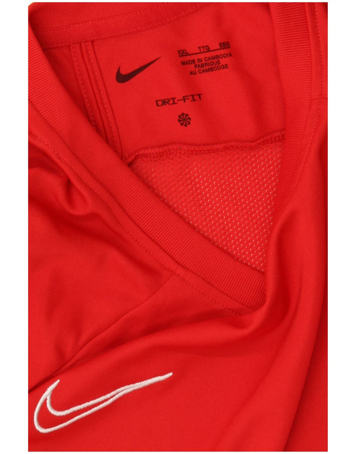 NIKE Mens Dri Fit T-Shirt Top 2XL Red Polyester