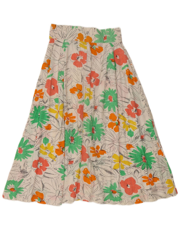 Vintage Womens High Waist A-Line Skirt W24 XS Multicoloured Floral