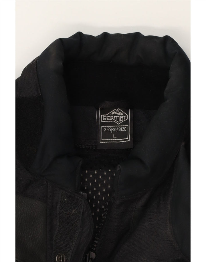 GERMOT Mens Graphic Racer Jacket UK 40 Large Black Polyamide Vintage Germot and Second-Hand Germot from Messina Hembry 