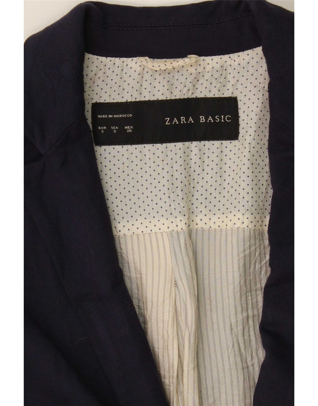 Женский пиджак Zara на 1 пуговице UK 10, маленький темно-синий