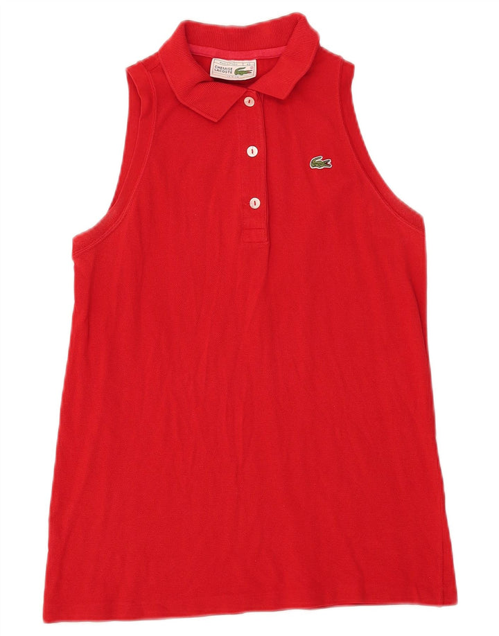 Женская рубашка-поло без рукавов Lacoste, размер 40, средний красный хлопок, размер 40