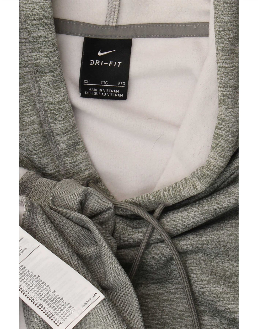 Мужской джемпер с капюшоном Nike Dri Fit 2XL, зеленый полиэстер с крапинками
