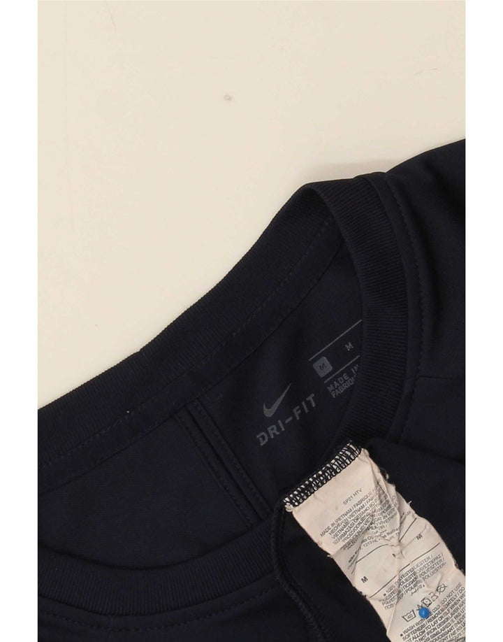 Мужская футболка Nike Dri Fit Верх среднего размера, темно-синий, полиэстер с цветными блоками