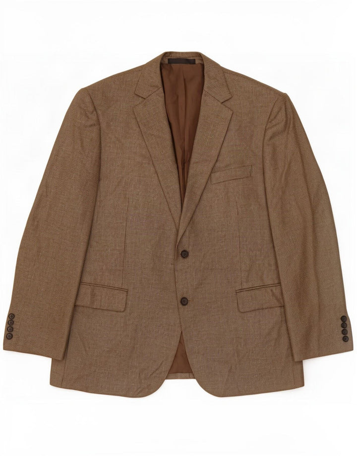 Мужской пиджак на двух пуговицах Marks & Spencer UK 44 XL, коричневый полиэстер