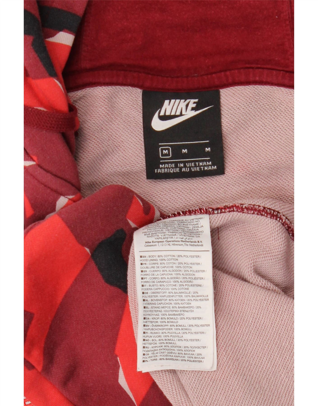 Мужской свитер с капюшоном на молнии NIKE Eintracht Frankfurt, средний бордовый цвет