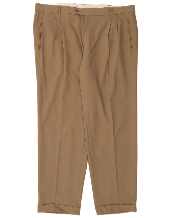 Hugo Boss Мужские костюмные брюки IT 52 XL W42 L33 Бежевые шерстяные классические