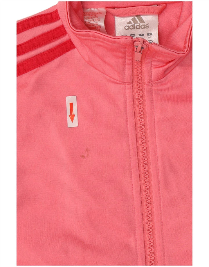 Спортивный костюм Adidas для девочек, верхняя куртка 9-10 лет, розовый полиэстер