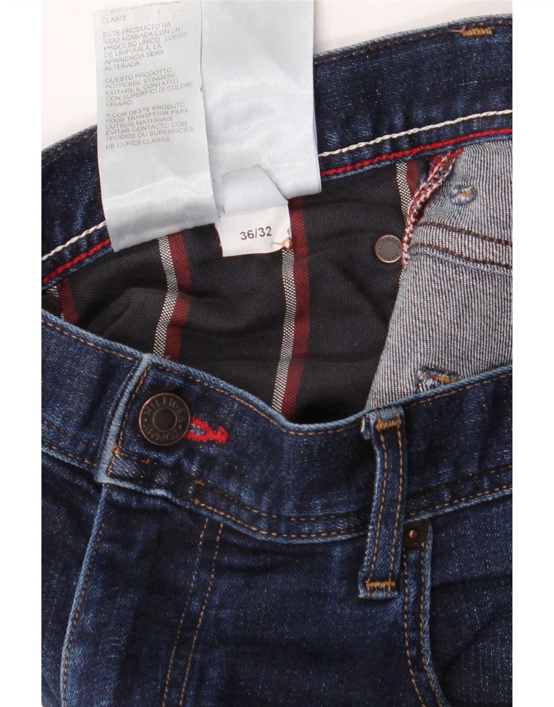 Мужские узкие джинсы Tommy Hilfiger W36 L32, темно-синий хлопок