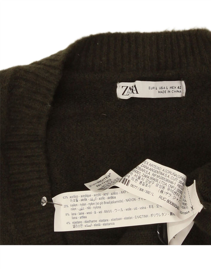 Мужской кардиган Zara, большой цвет хаки, акрил