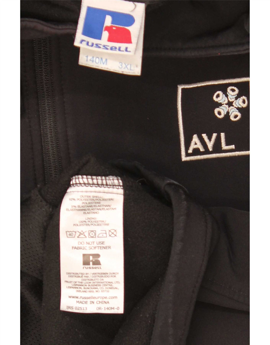 Мужская ветровка Russell Athletic UK 46 3XL, черный полиэстер