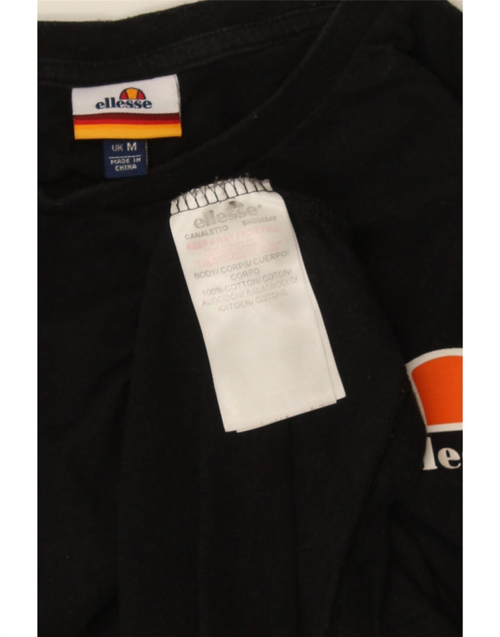 Ellesse Мужская футболка из хлопка среднего размера, черная