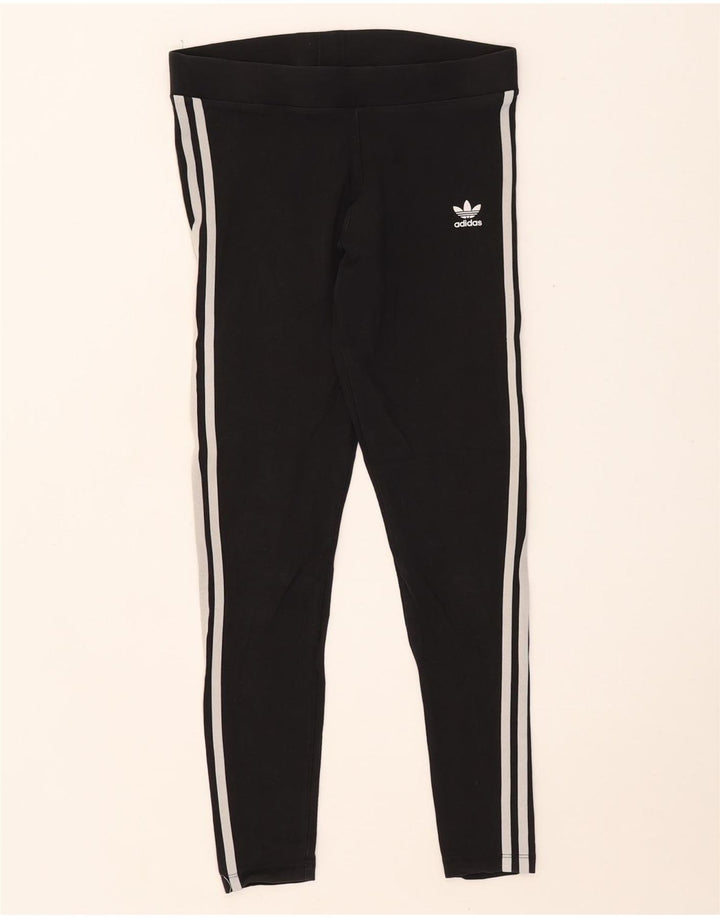 Женские леггинсы Adidas UK 12, средние черные хлопковые