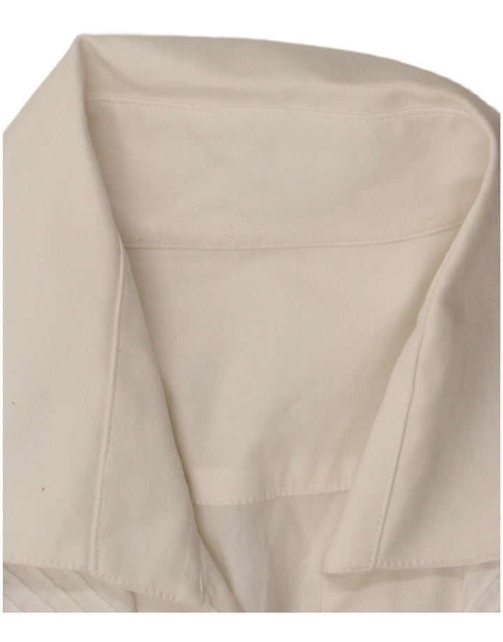 Винтажная женская рубашка UK 14, средний белый хлопок, белый цвет