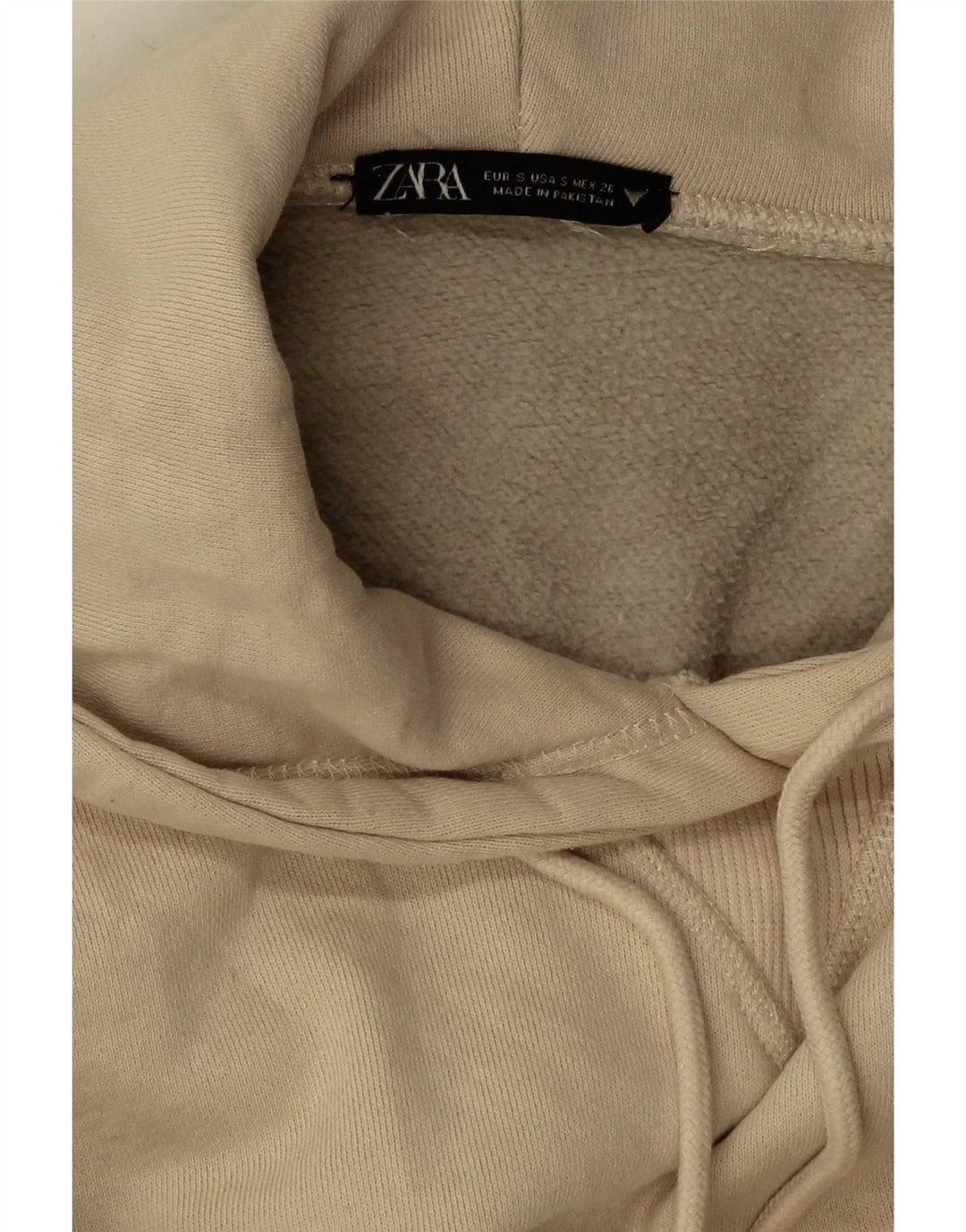 Женский джемпер с капюшоном оверсайз Zara UK 10, маленький бежевый