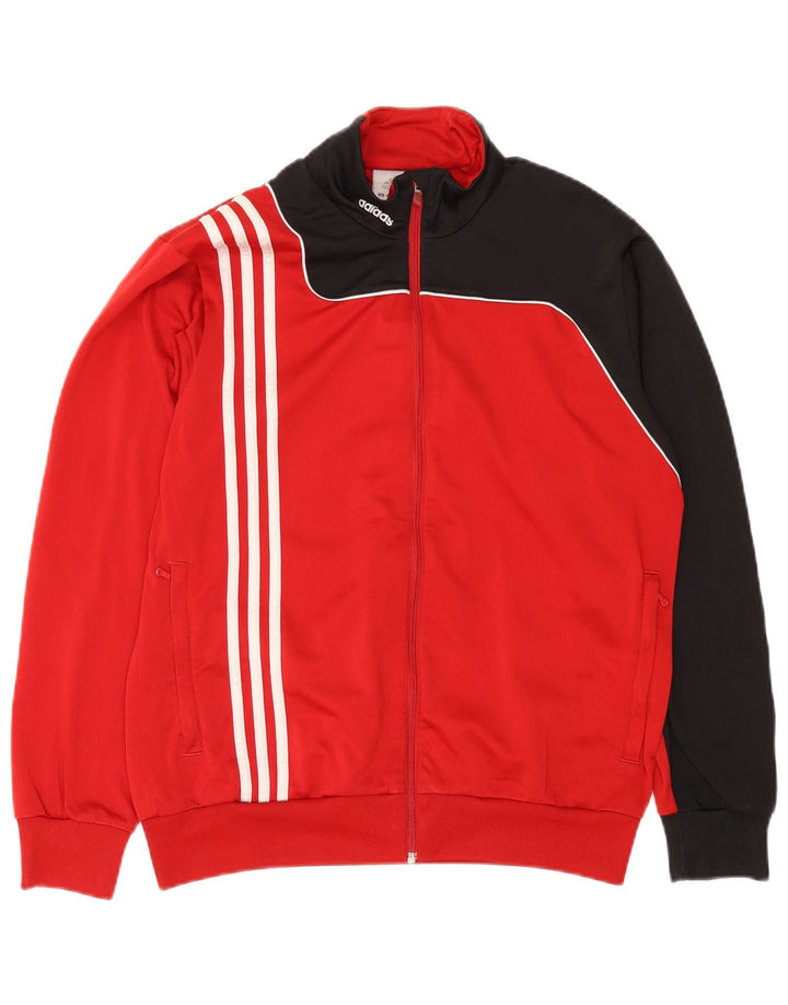 Мужская спортивная куртка Adidas UK 38/40, средний красный полиэстер с цветными блоками