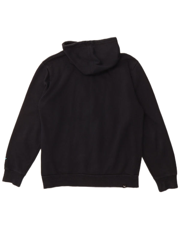 Мужской свитер с капюшоном на молнии с графическим рисунком PUMA, средний, темно-синий, хлопковый