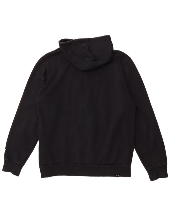 Мужской свитер с капюшоном на молнии с графическим рисунком PUMA, средний, темно-синий, хлопковый