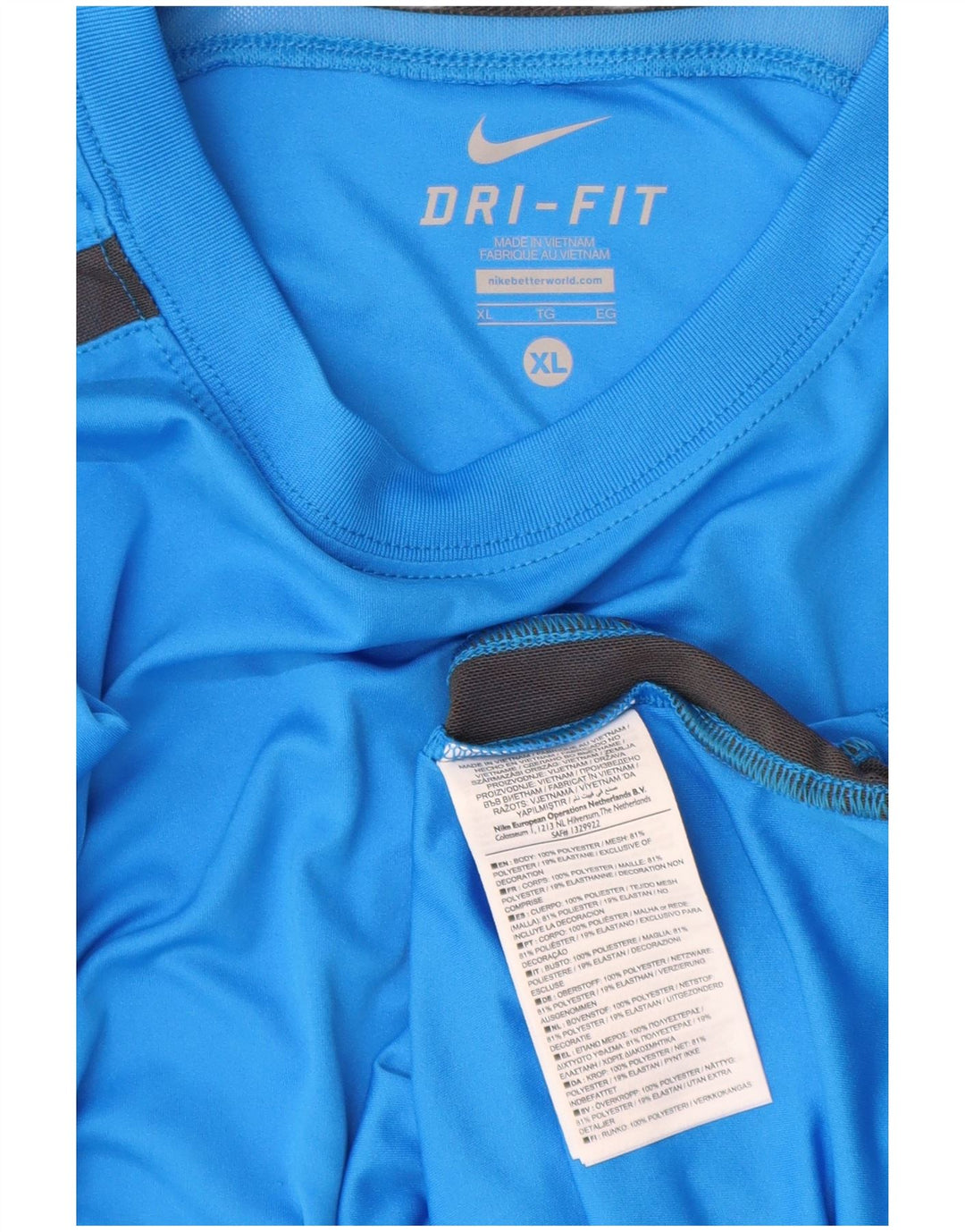 Мужская футболка NIKE Dri Fit Top XL, синий полиэстер