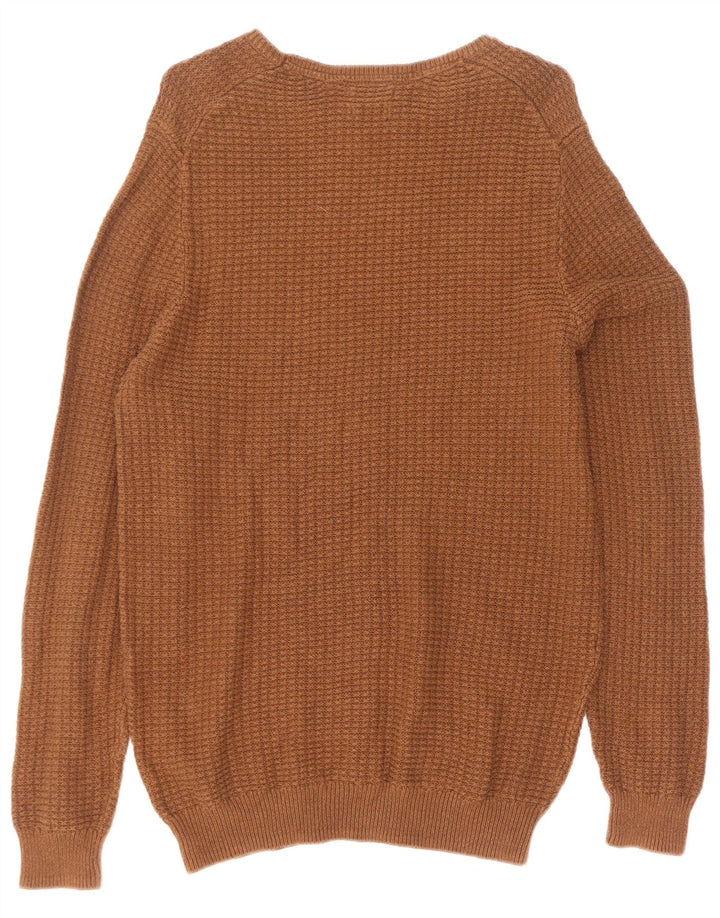 Мужской джемпер с круглым вырезом Massimo Dutti XL, коричневый хлопок