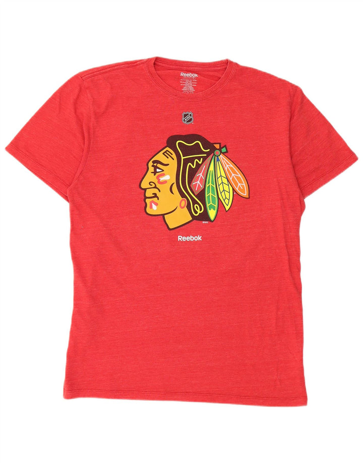 Мужская футболка Reebok Chicago Blackhawks с рисунком, большой красный полиэстер