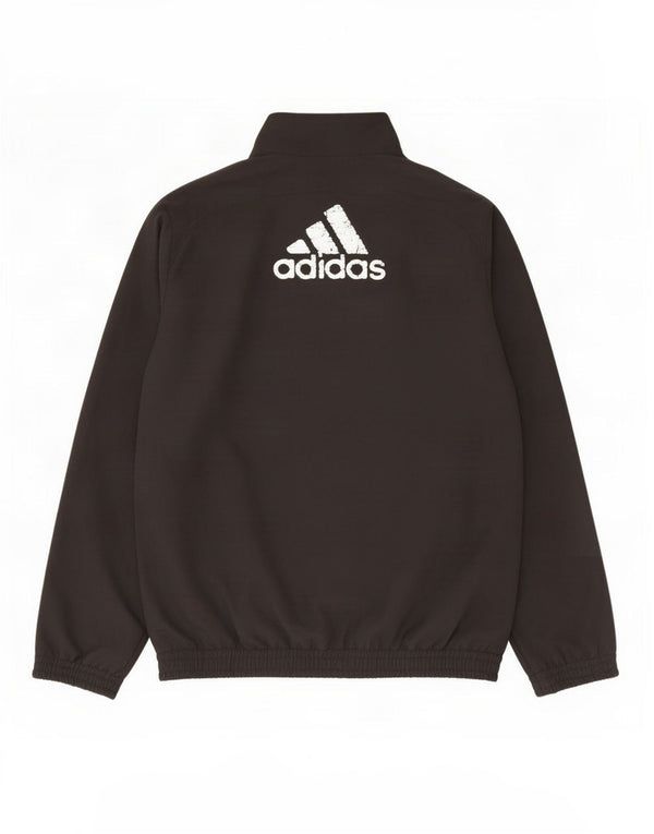 Спортивный костюм Adidas для мальчиков с графическим рисунком, верхняя куртка 11-12 лет, черный полиэстер