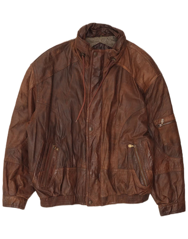 Мужская кожаная куртка Trapper UK 42 XL Коричневая кожаная