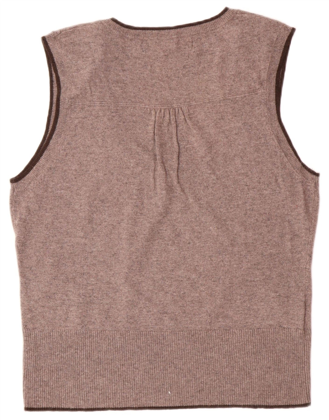 LAURA ASHLEY Женская майка без рукавов UK 14, большая коричневая вискоза с узором аргайл/бриллиант