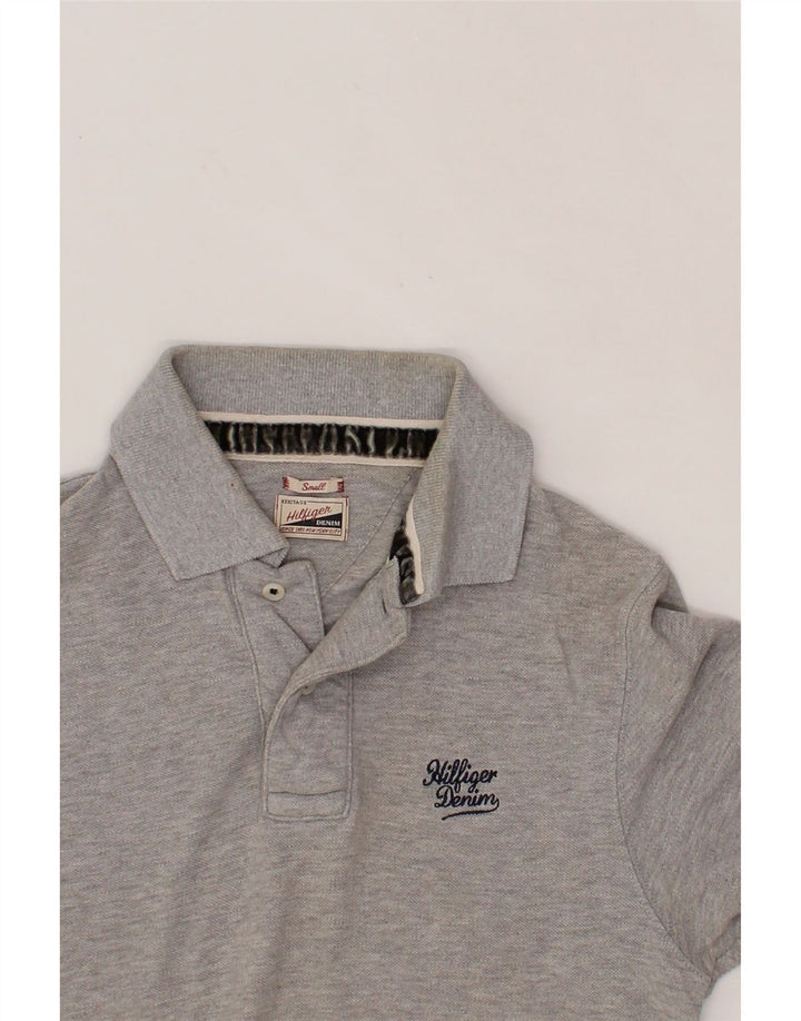 TOMMY HILFIGER Mens Polo Shirt Small Grey Cotton Vintage Tommy Hilfiger and Second-Hand Tommy Hilfiger from Messina Hembry 