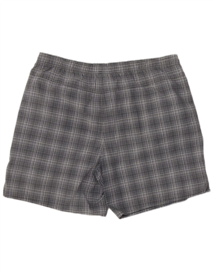 Мужские шорты для плавания ADIDAS, большие серые клетчатые шорты из полиэстера