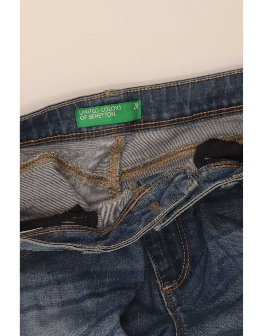 Женские узкие джинсы Benetton W28 L32 синие