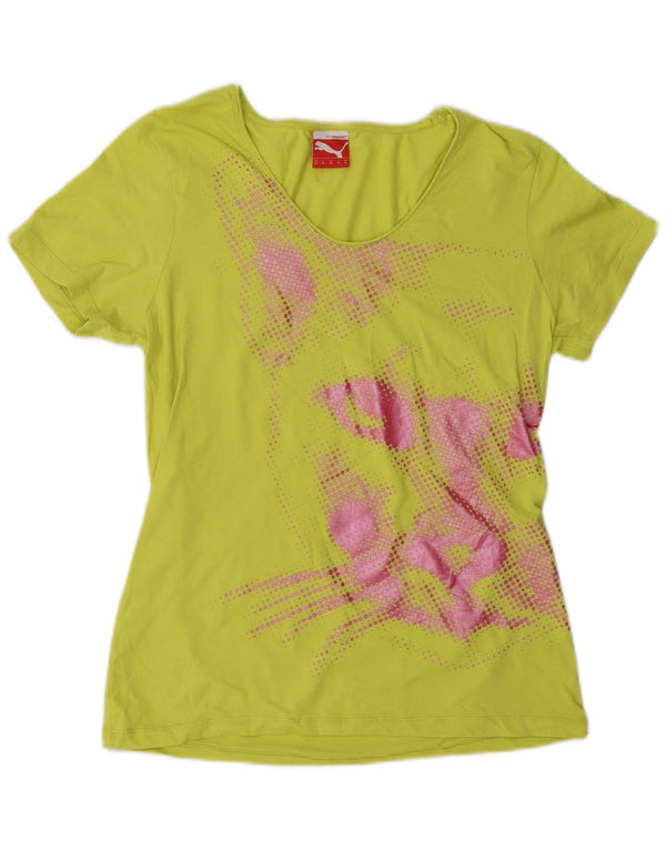 Женская футболка с рисунком Puma Top UK 16, большая желтая