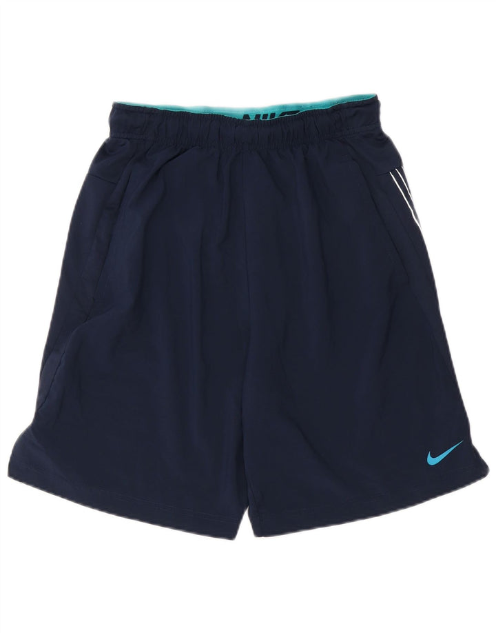 Мужские спортивные шорты Nike Dri Fit с графическим рисунком, маленькие темно-синие, полиэстер