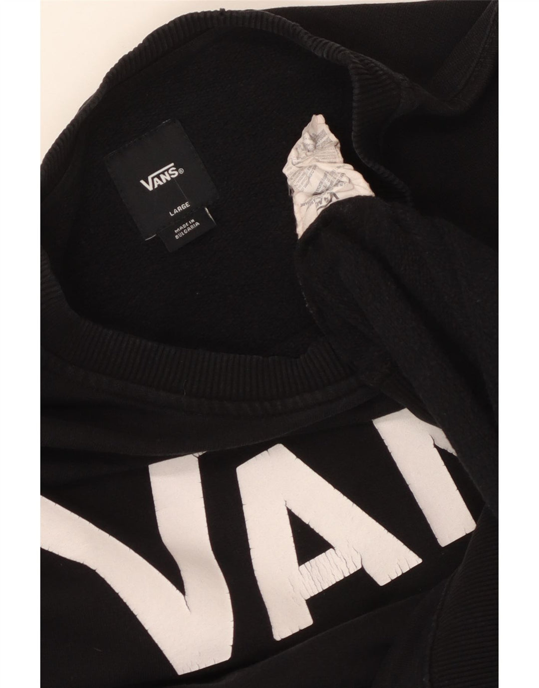 Мужской свитшот с рисунком Vans, большой черный хлопковый джемпер