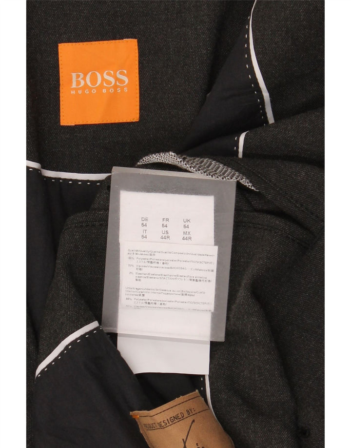 Мужской пиджак с 2 пуговицами Hugo Boss EU 54 2XL, серый полиэстер