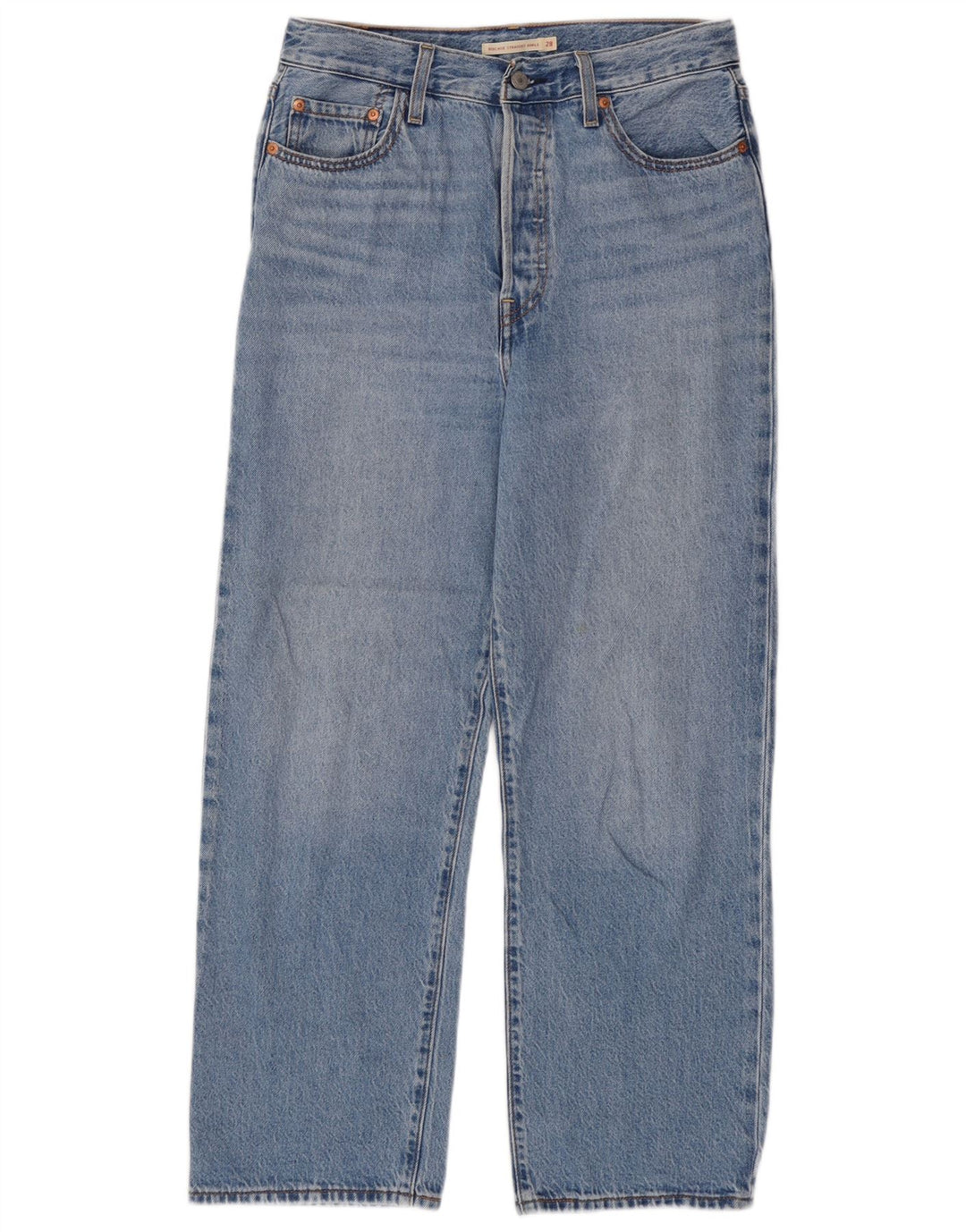Женские прямые джинсы Levi's Ribcage W28 L27, синий хлопок