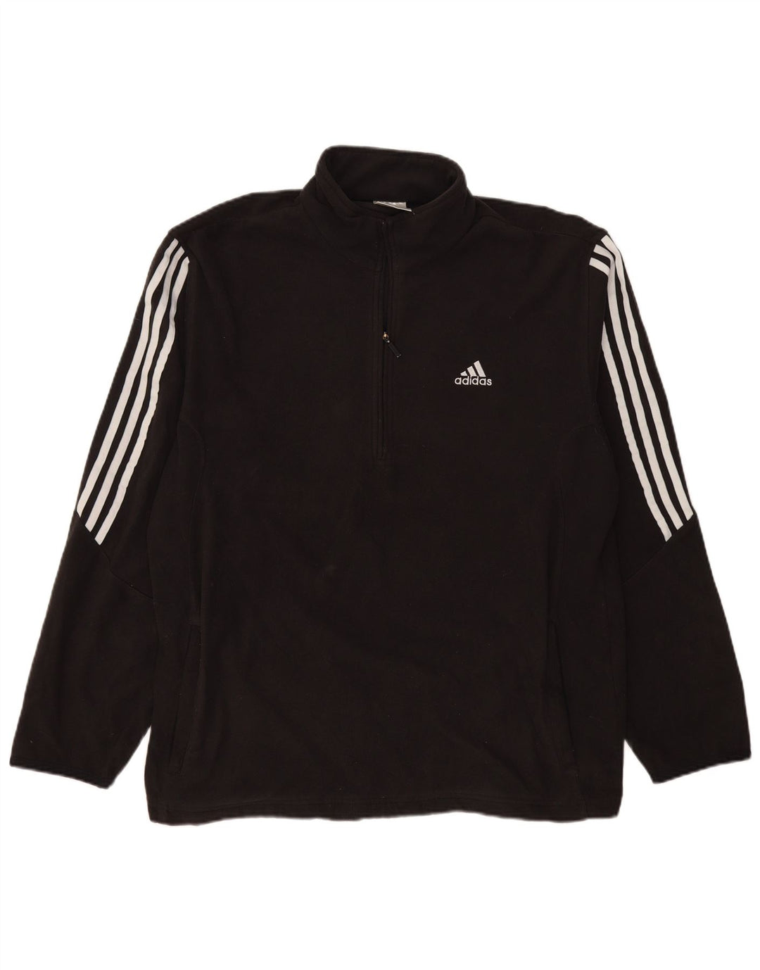 Мужской флисовый джемпер Adidas с воротником на молнии XL, черный полиэстер