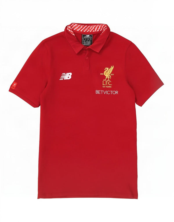 Мужская рубашка поло с рисунком New Balance Liverpool, маленькая красная, хлопковая