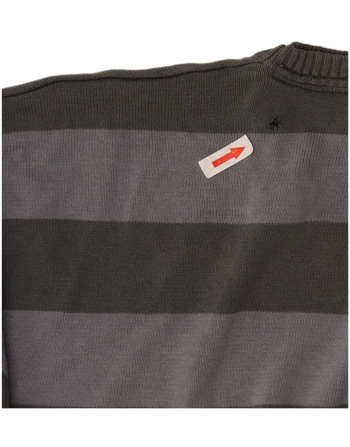 Мужской свитер с круглым вырезом Marks & Spencer Autograph 2XL, серый в полоску
