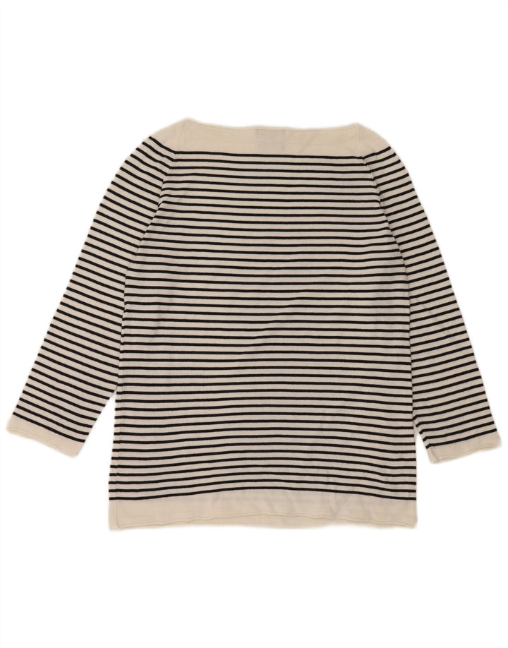 Женский топ Massimo Dutti с рукавом 3/4, UK 12, средний, в морскую белую полоску