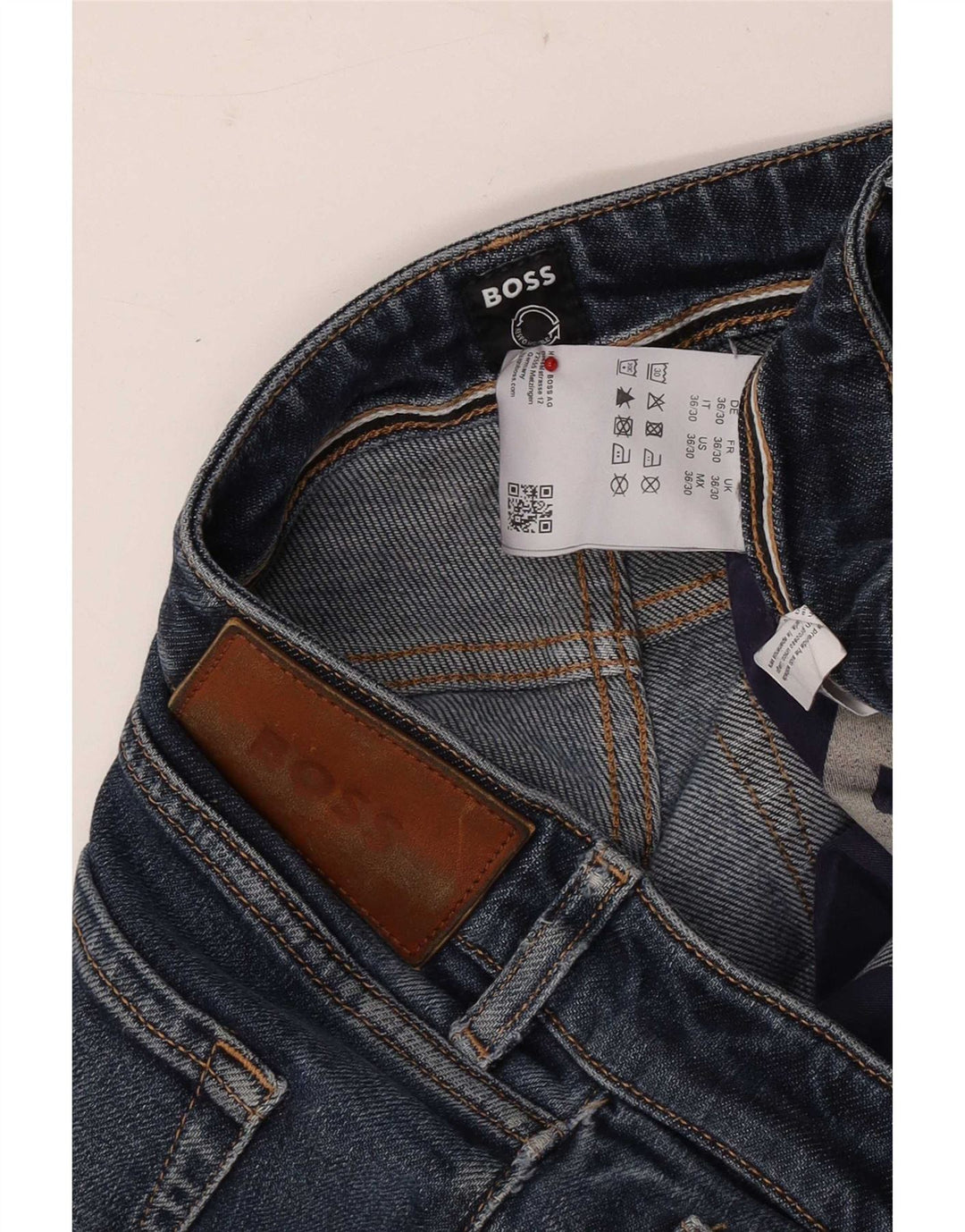 Мужские прямые джинсы Hugo Boss W36 L30 синие, хлопок