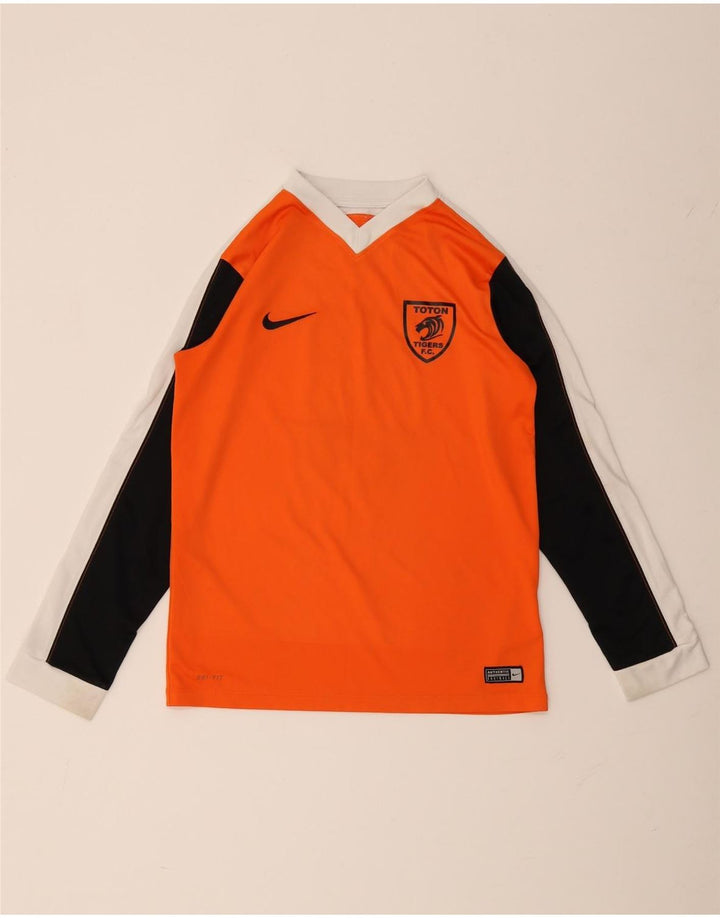 Топ с рисунком Nike для мальчиков с длинным рукавом, 12–13 лет, большой оранжевый